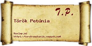 Török Petúnia névjegykártya